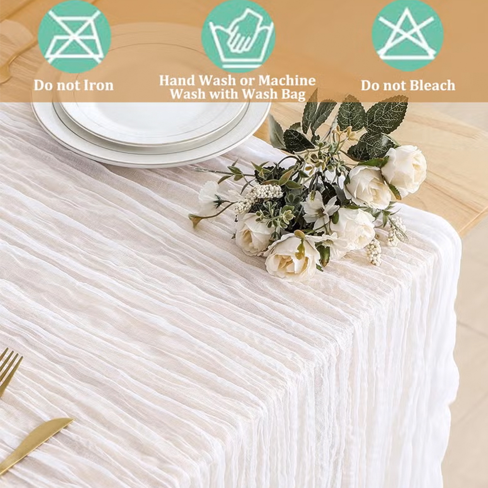 90x400CM Cheesecloth Table Run - Christmas Table Runner avaliação e preço