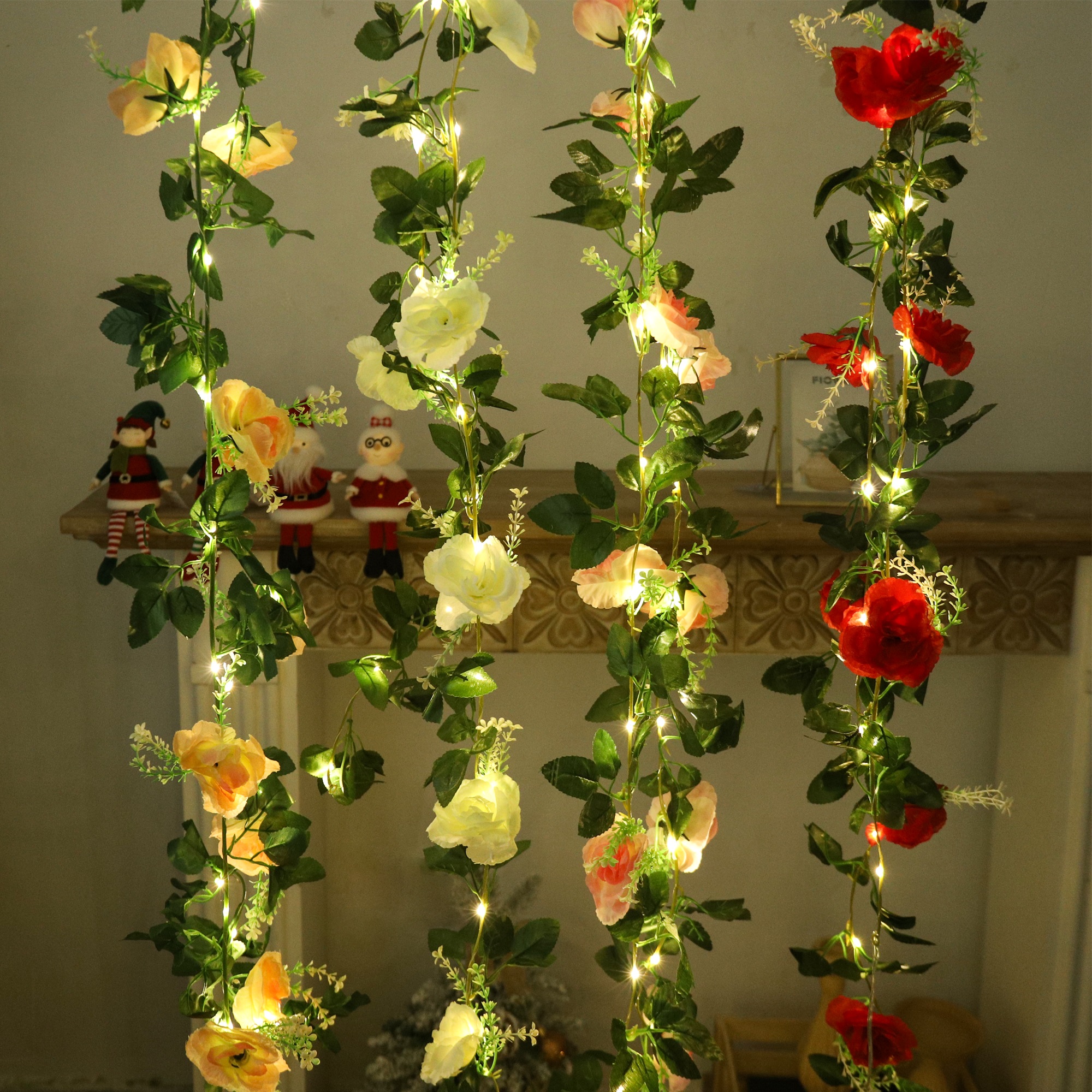 Rose LED Vine Light String Art - Christmas Wreath Fake avaliação e preço