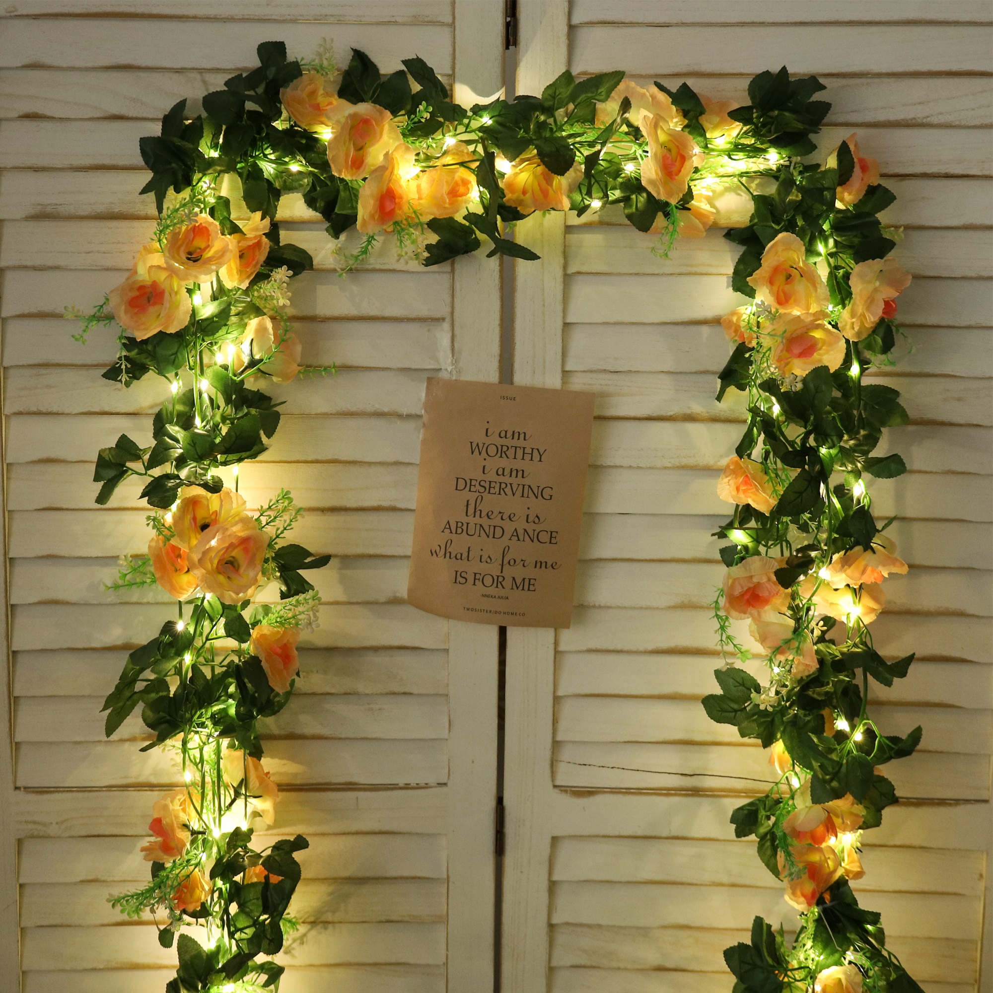 Rose LED Vine Light String Art - Christmas Wreath Fake avaliação e preço