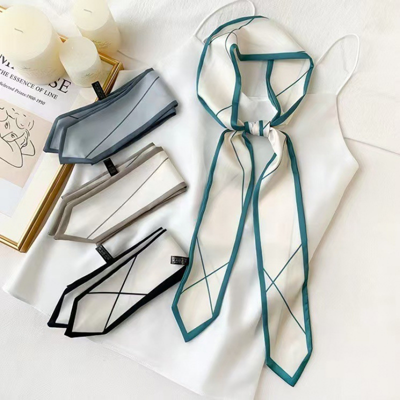 Versatile silk scarf, thin, lo - Ribbon Bow Gift avaliação e preço