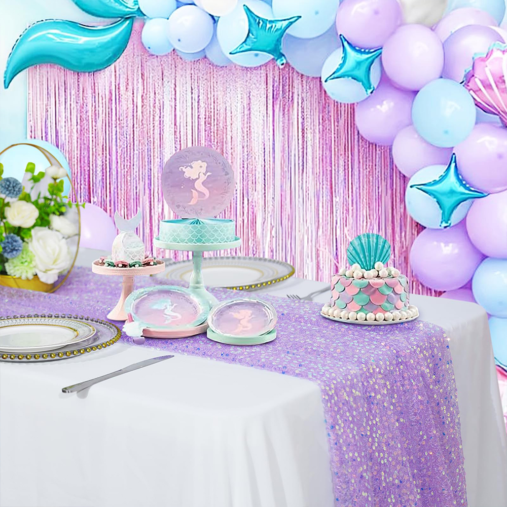 Mermaid Table Runner Iridescen - Christmas Table Runner avaliação e preço