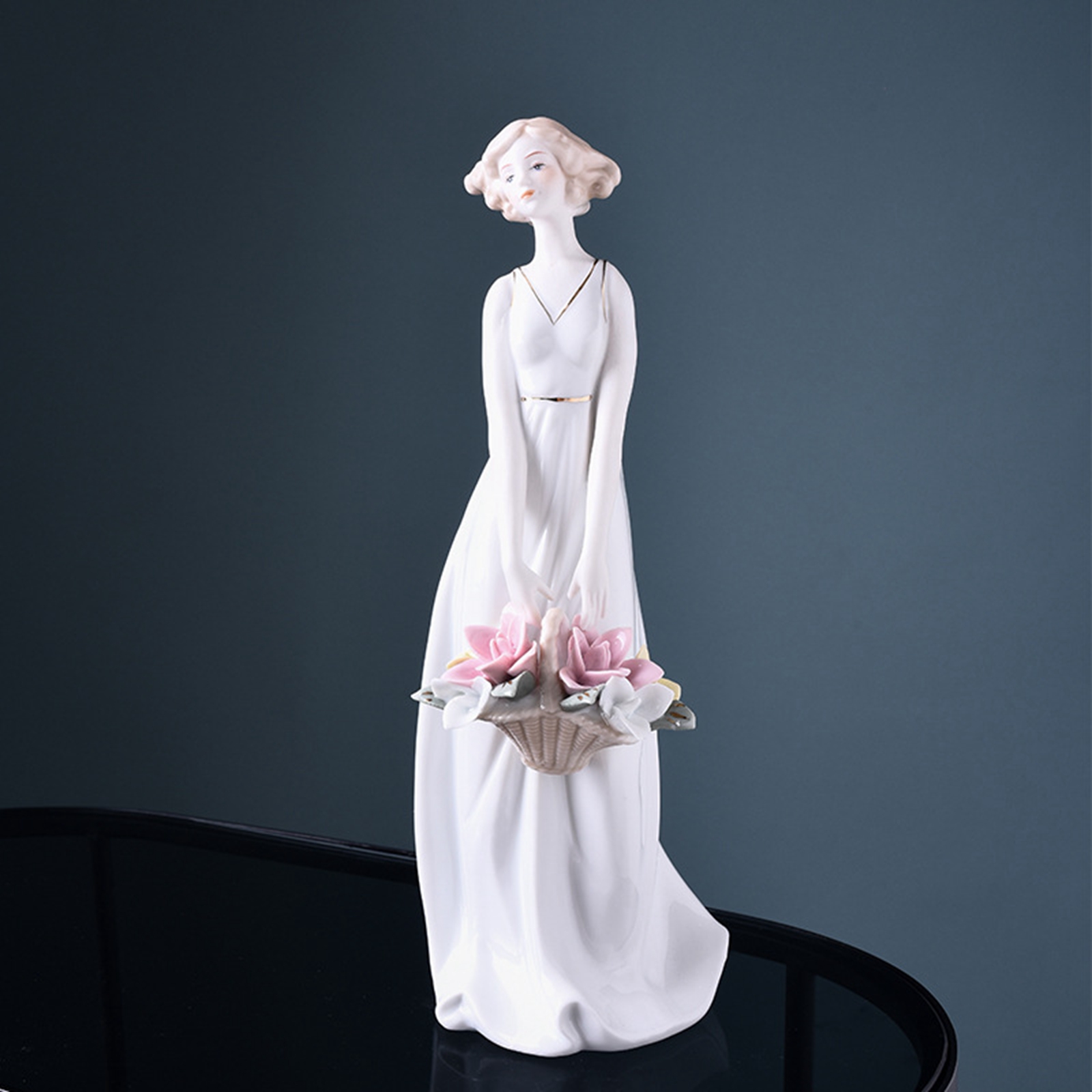 Porcelain Lady Statue Centerpi - Nutcracker Figurine avaliação e preço