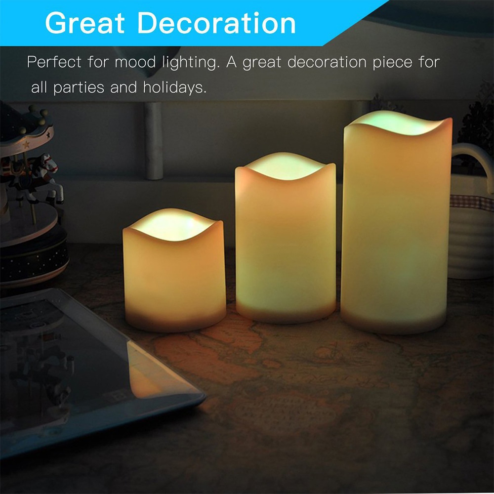 3pcs/ set LED Flameless Flicke - Holiday Candle Set avaliação e preço