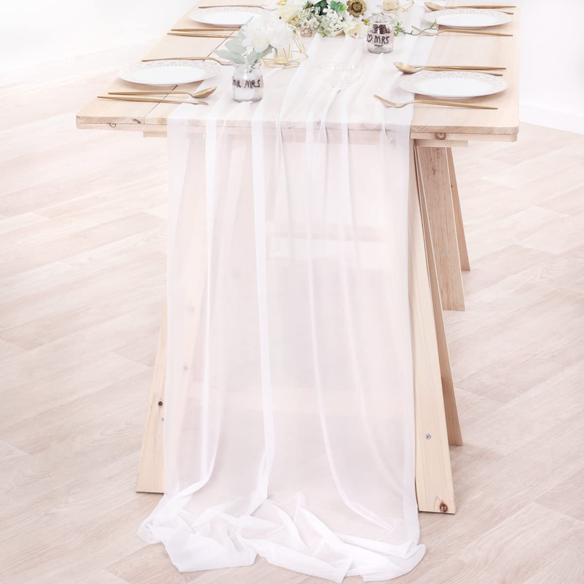 Chiffon Table Runner Nude Shee - Christmas Table Runner avaliação e preço