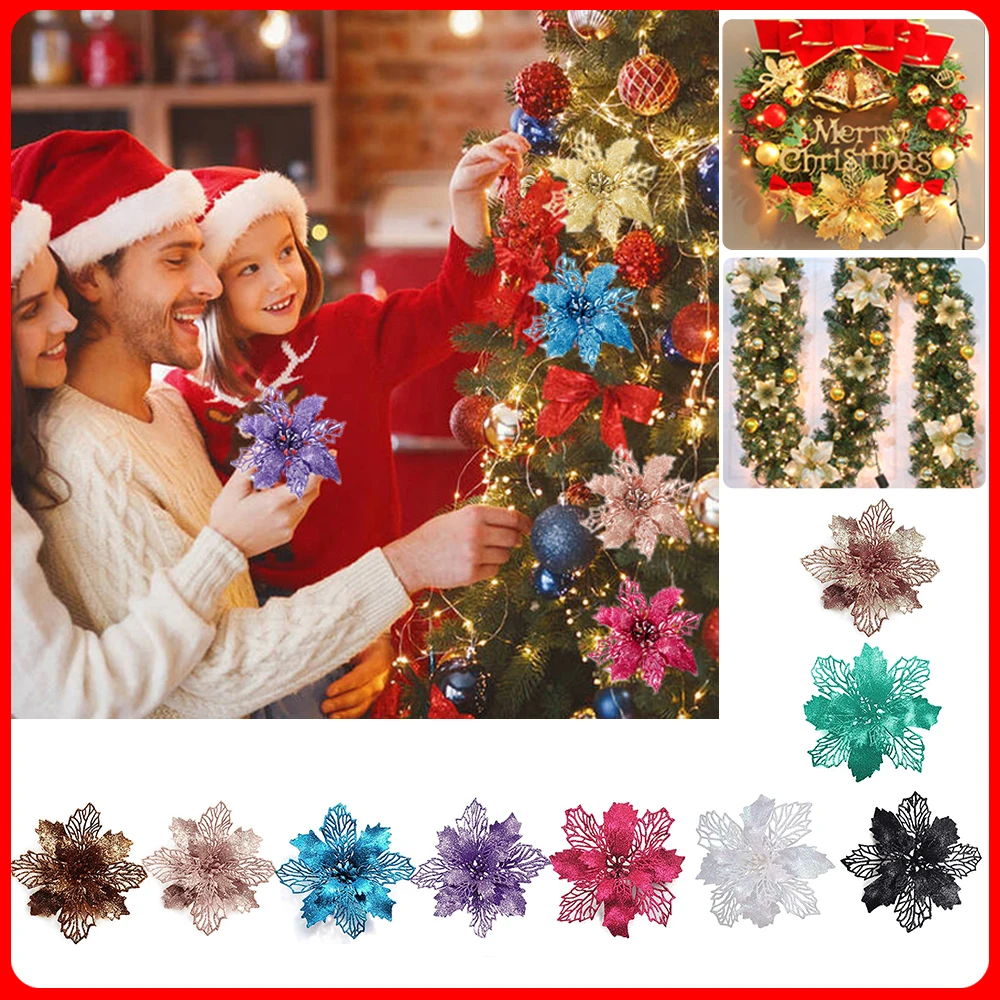 9cm Glitter Artifical Christma - Christmas Wreath Fake avaliação e preço