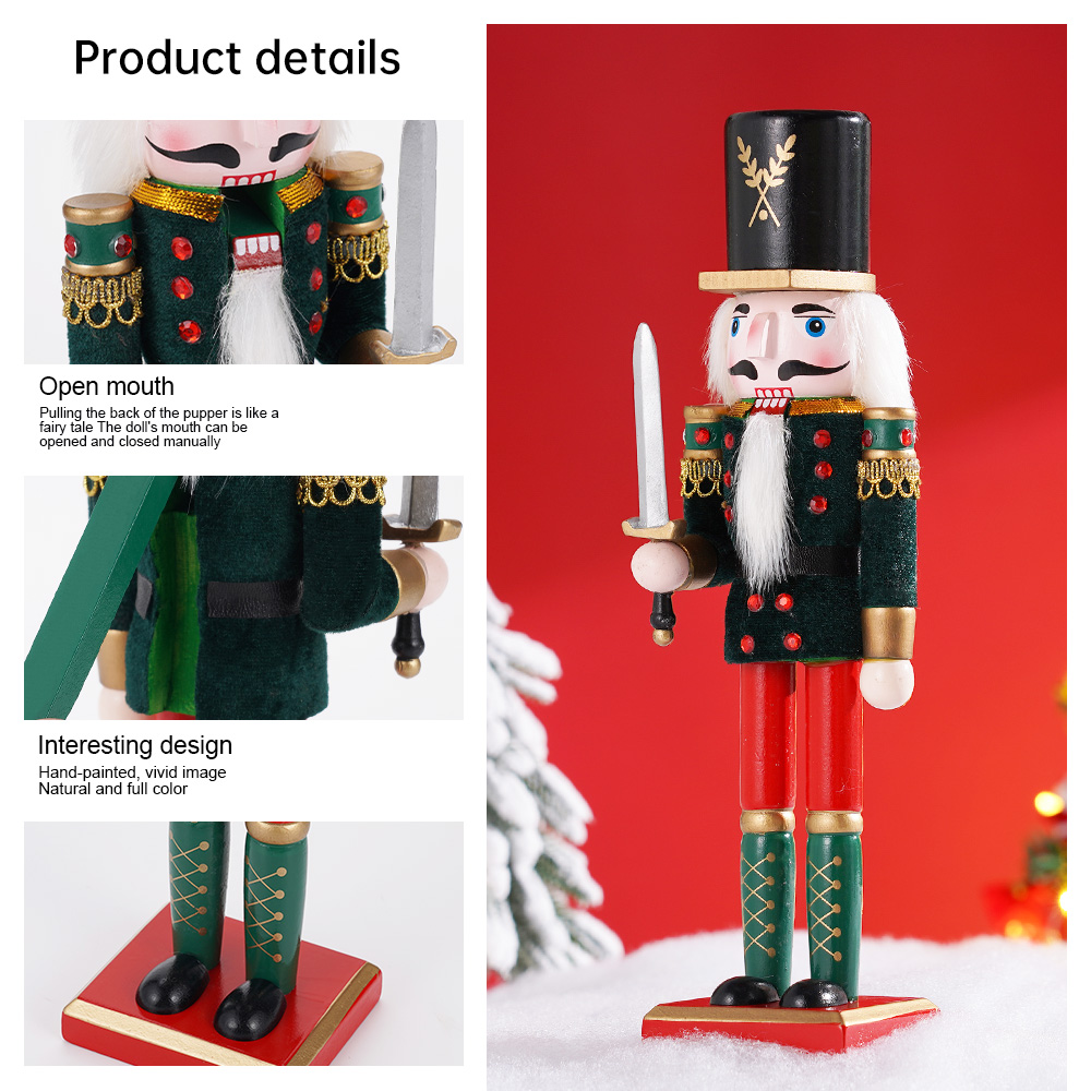 30cm Christmas Nutcracker Wood - Nutcracker Figurine avaliação e preço