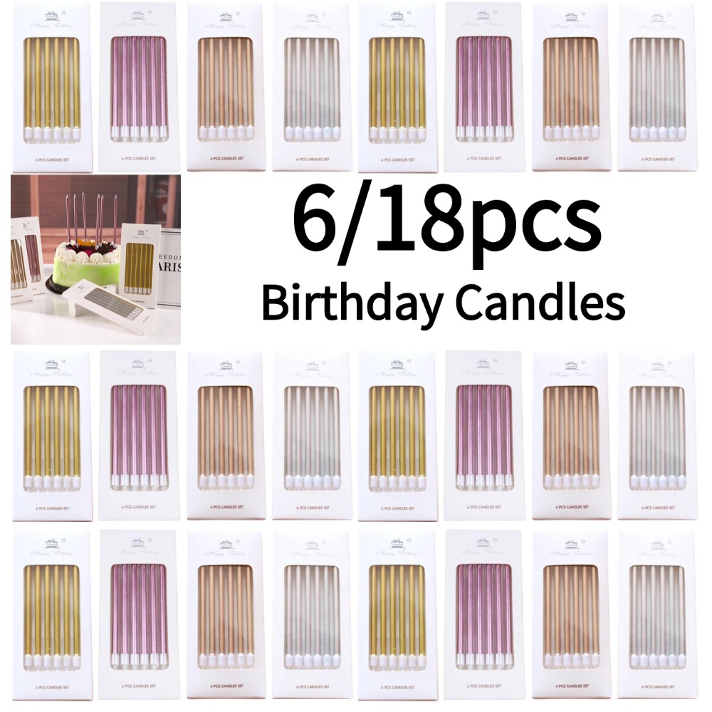 6/18pcs Metal Gold Silver Birt - Holiday Candle Set avaliação e preço