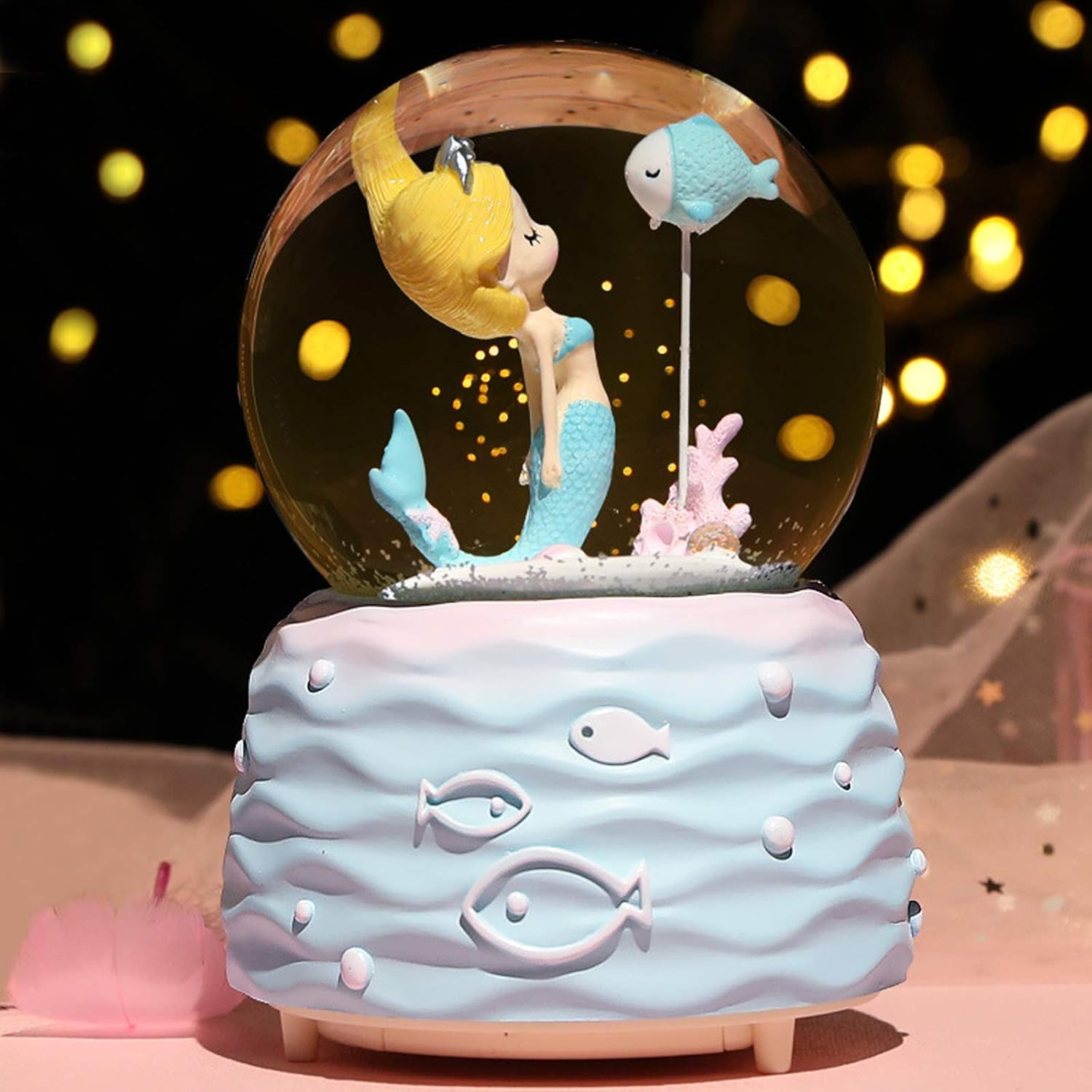 Mermaid Snow Globe Music Box w - Snow Globe Musical avaliação e preço