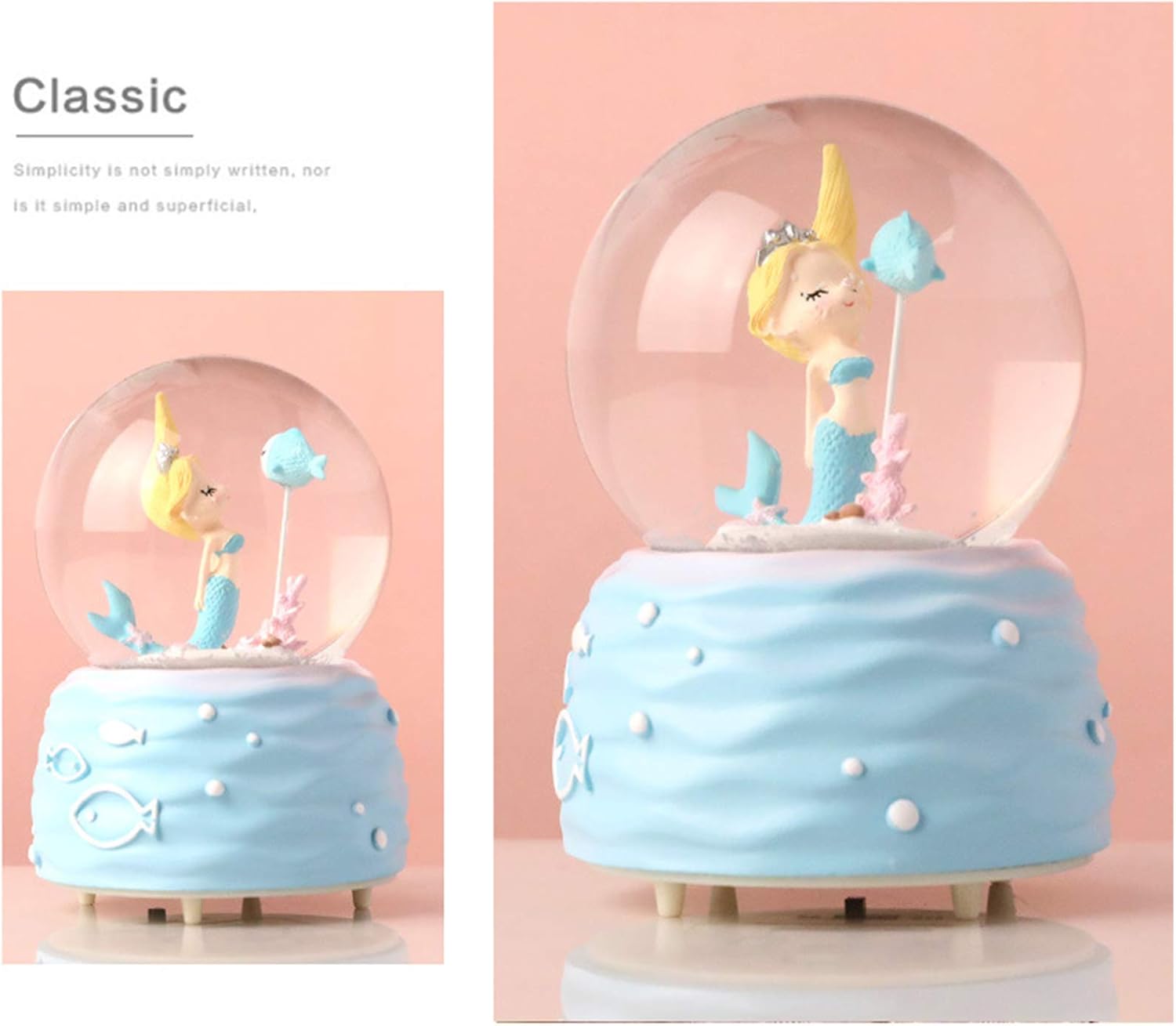 Mermaid Snow Globe Music Box w - Snow Globe Musical avaliação e preço
