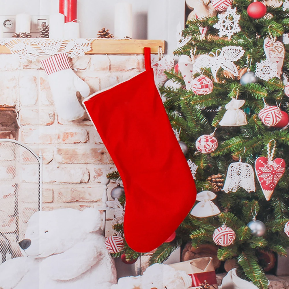 Christmas Plush Santa Claus Fa - Christmas Stocking Hanging avaliação e preço