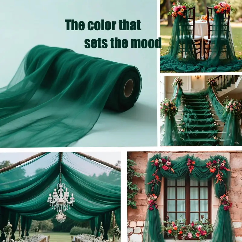 DIY Decor Dark Green Backdrop  - Christmas Table Runner avaliação e preço