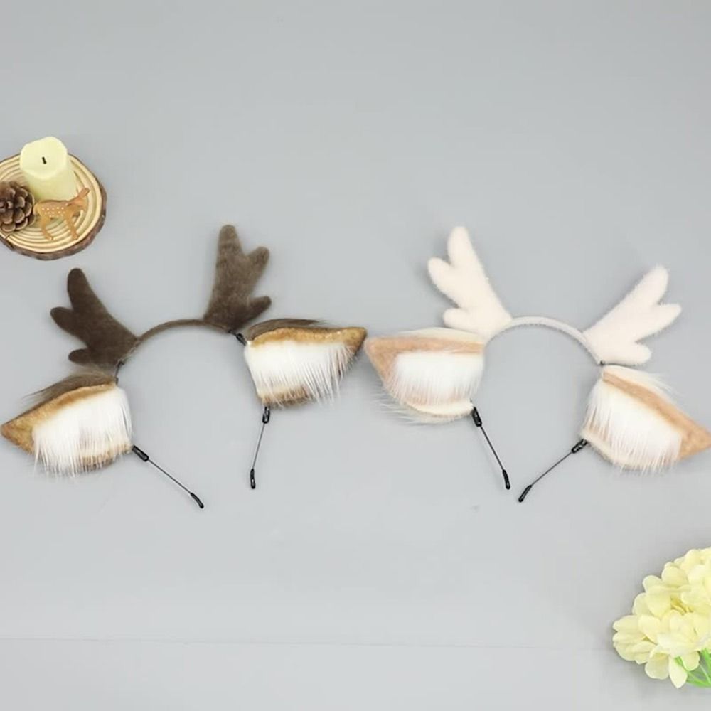 Deer Ears Reindeer Antler Head - Reindeer Antlers Headband avaliação e preço