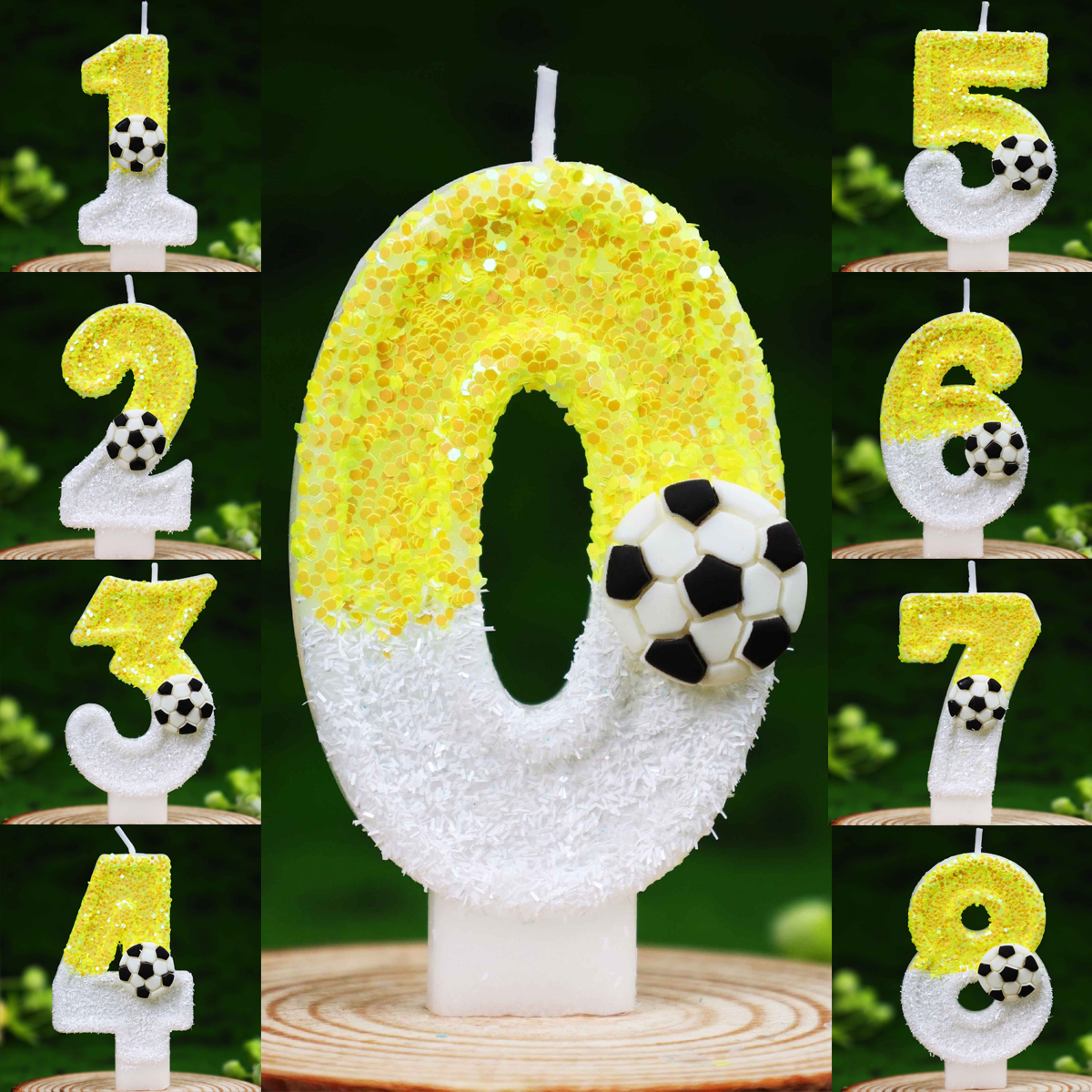 Yellow White Sequins Sports Fo - Holiday Candle Set avaliação e preço