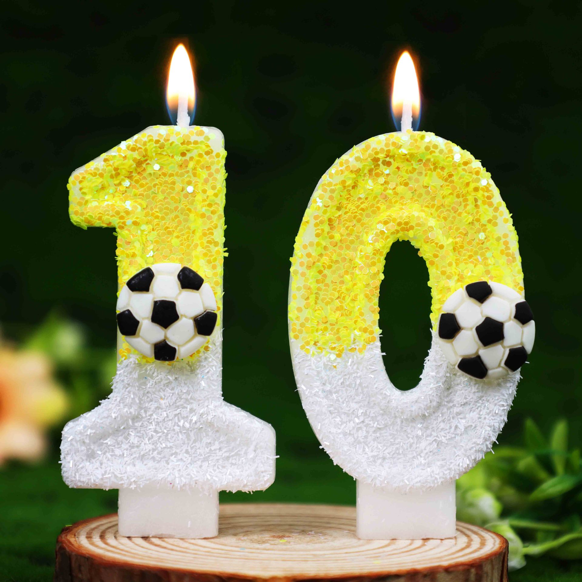 Yellow White Sequins Sports Fo - Holiday Candle Set avaliação e preço