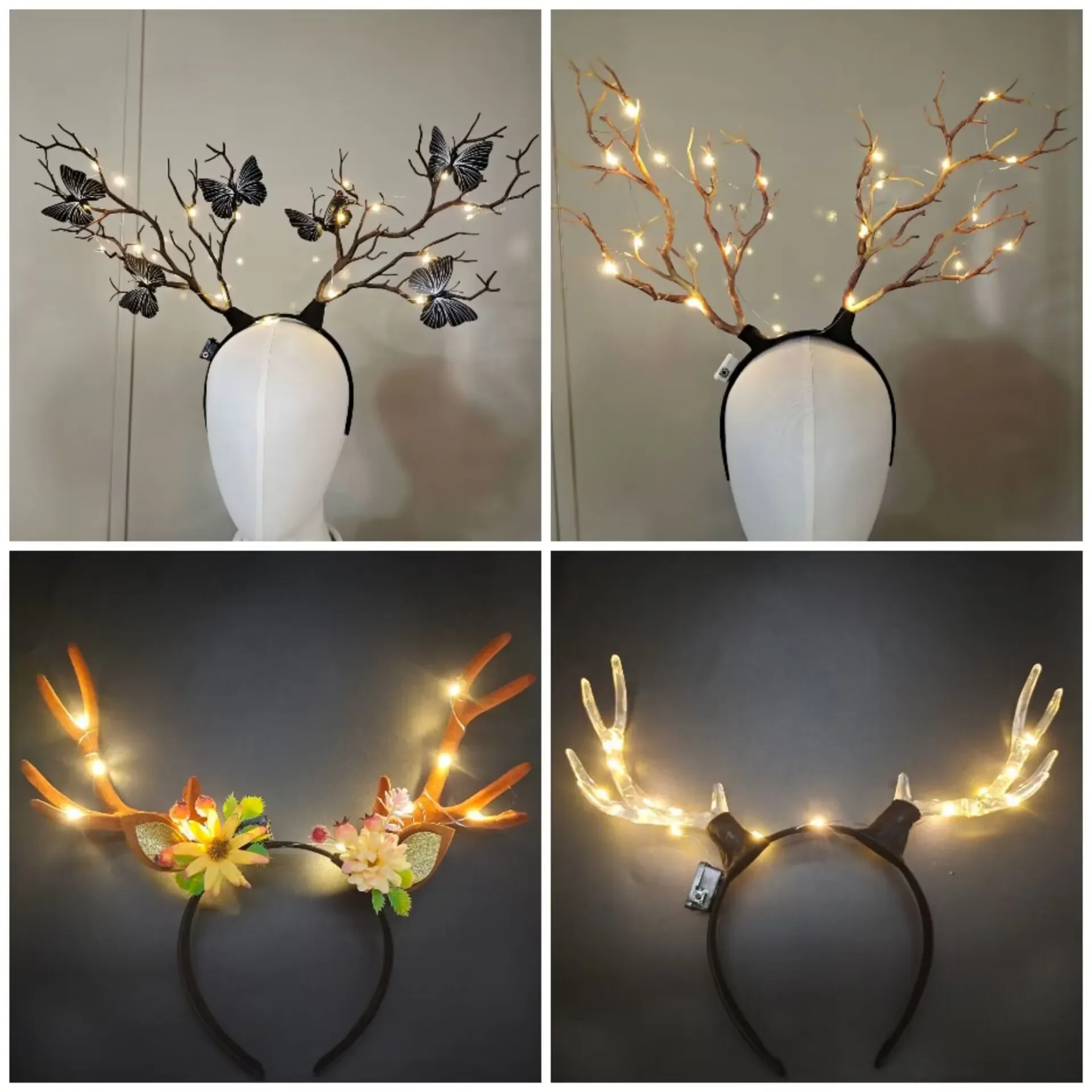 Women Girls Light Up Glowing R - Reindeer Antlers Headband avaliação e preço