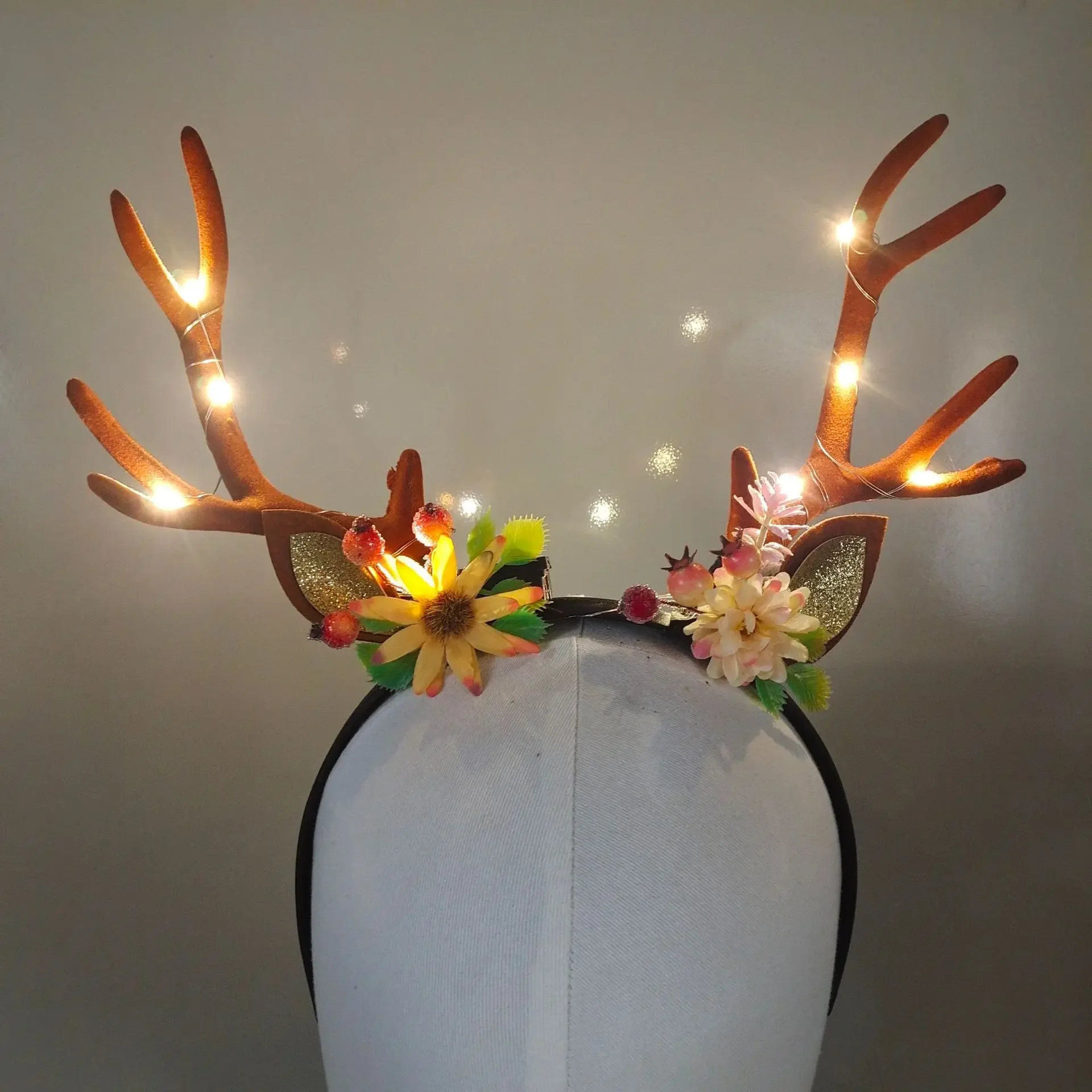 Women Girls Light Up Glowing R - Reindeer Antlers Headband avaliação e preço