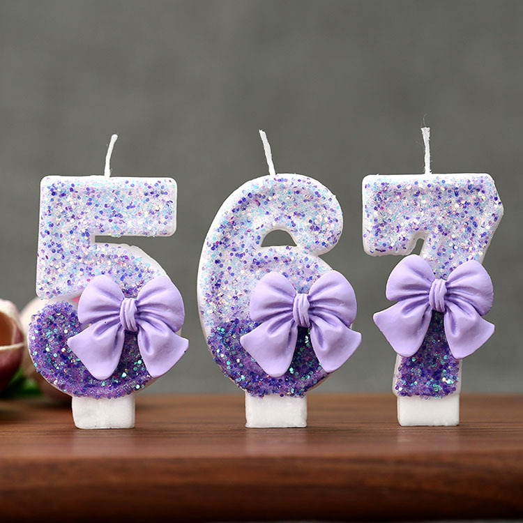 Creative Glitter Gradual Purpl - Holiday Candle Set avaliação e preço