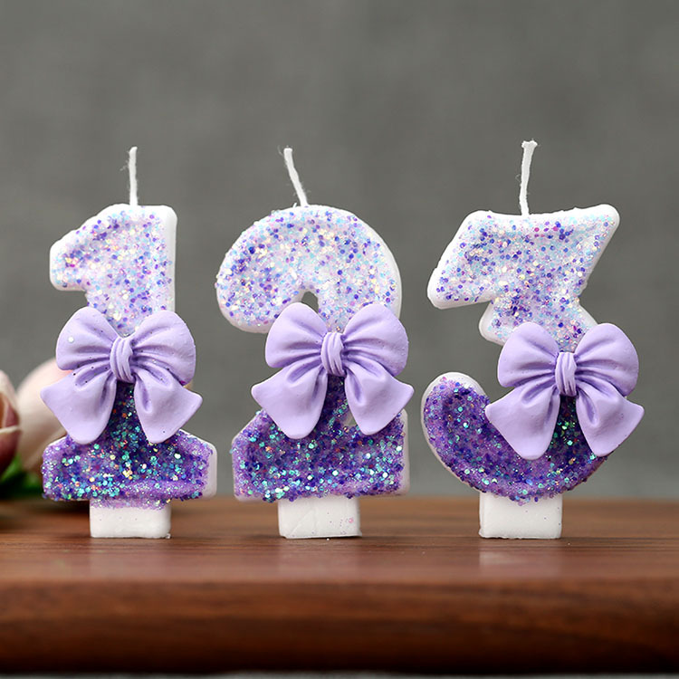 Creative Glitter Gradual Purpl - Holiday Candle Set avaliação e preço