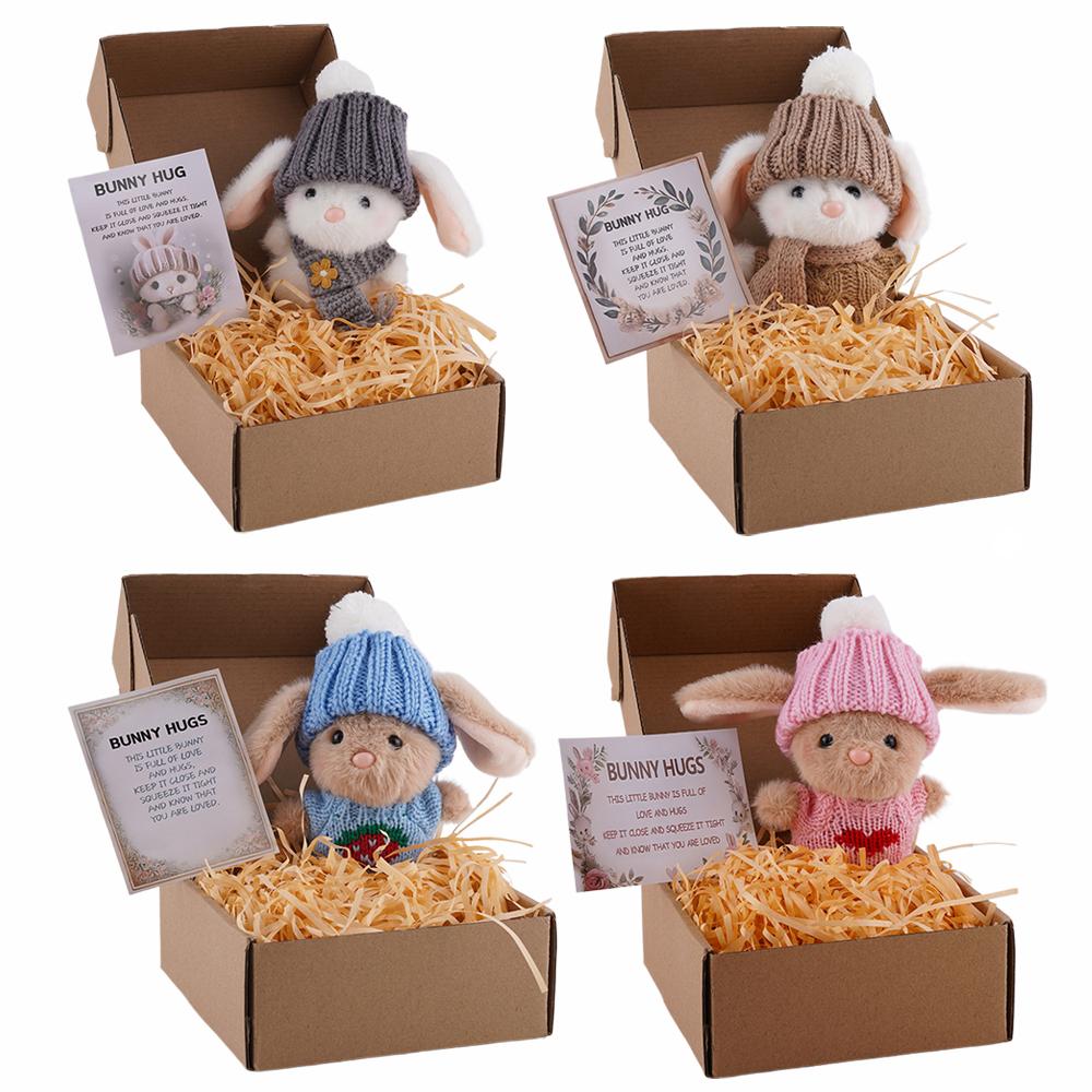 Mini Bunny Hug Cute Easter Gif - Santa Hat Plush avaliação e preço