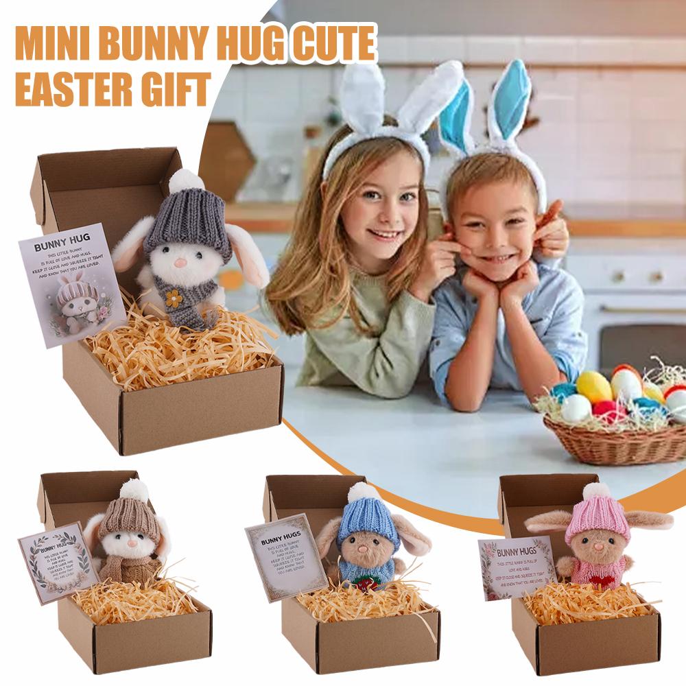 Mini Bunny Hug Cute Easter Gif - Santa Hat Plush avaliação e preço