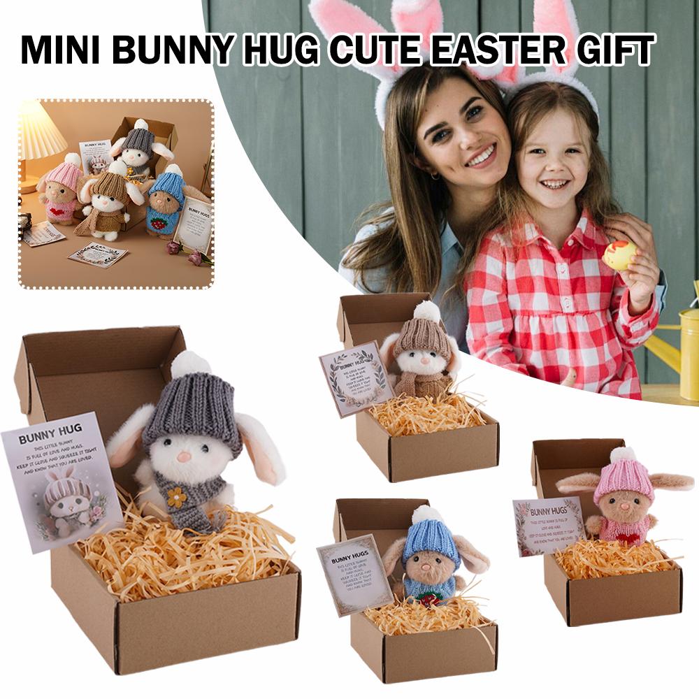 Mini Bunny Hug Cute Easter Gif - Santa Hat Plush avaliação e preço