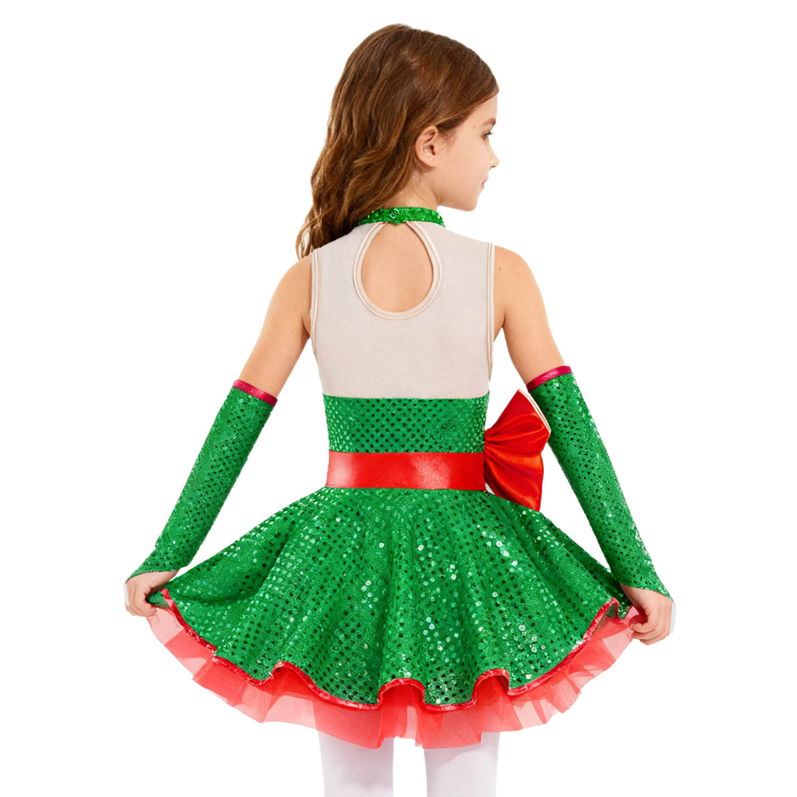 Teen Girls Christmas Sleeveles - Elf Costume Christmas avaliação e preço