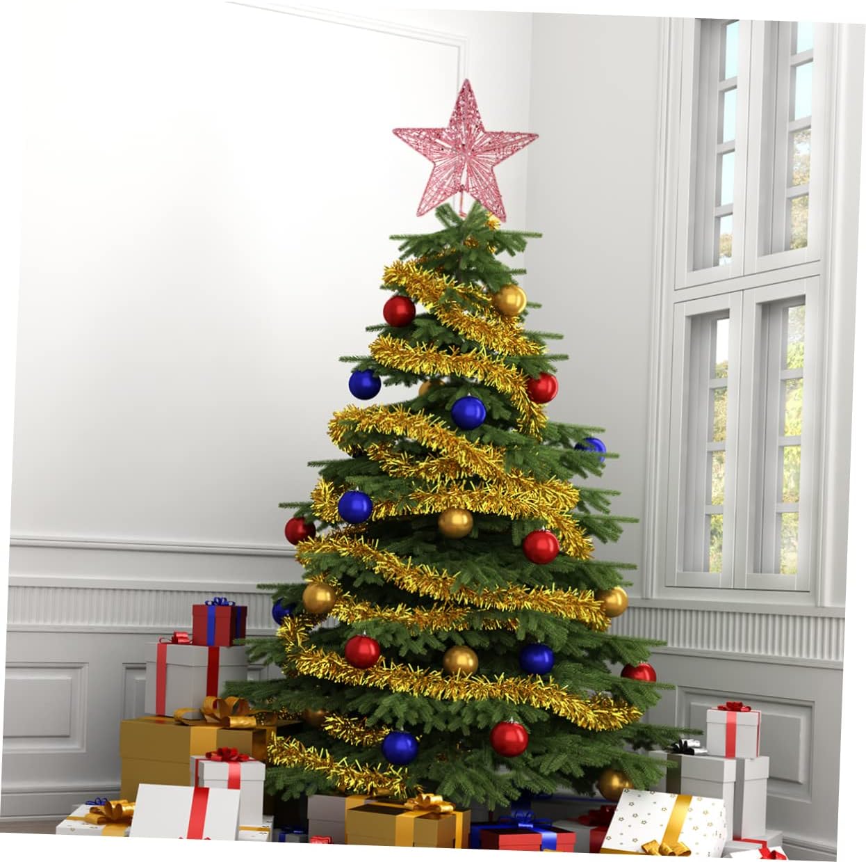 Christmas Pink Pentagon Top St - Star Tree Topper avaliação e preço