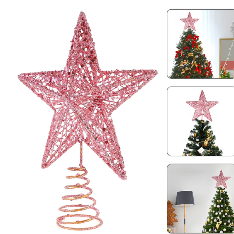 Christmas Pink Pentagon Top St - Star Tree Topper avaliação e preço
