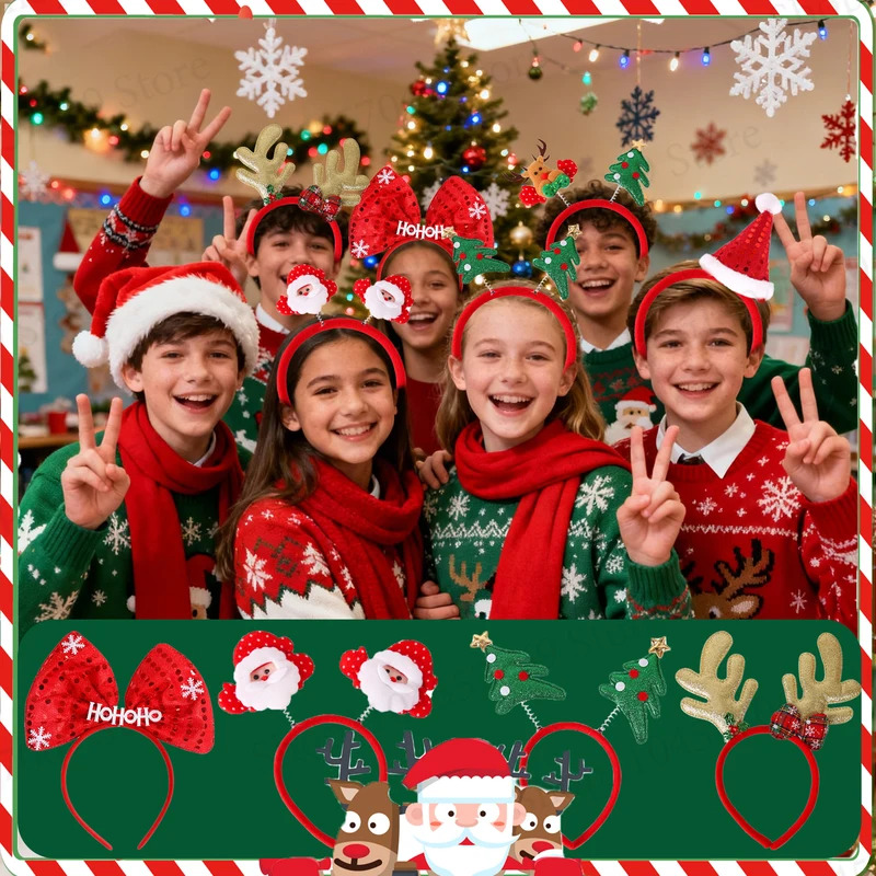12-120Pcs Christmas Headband C - Reindeer Antlers Headband avaliação e preço