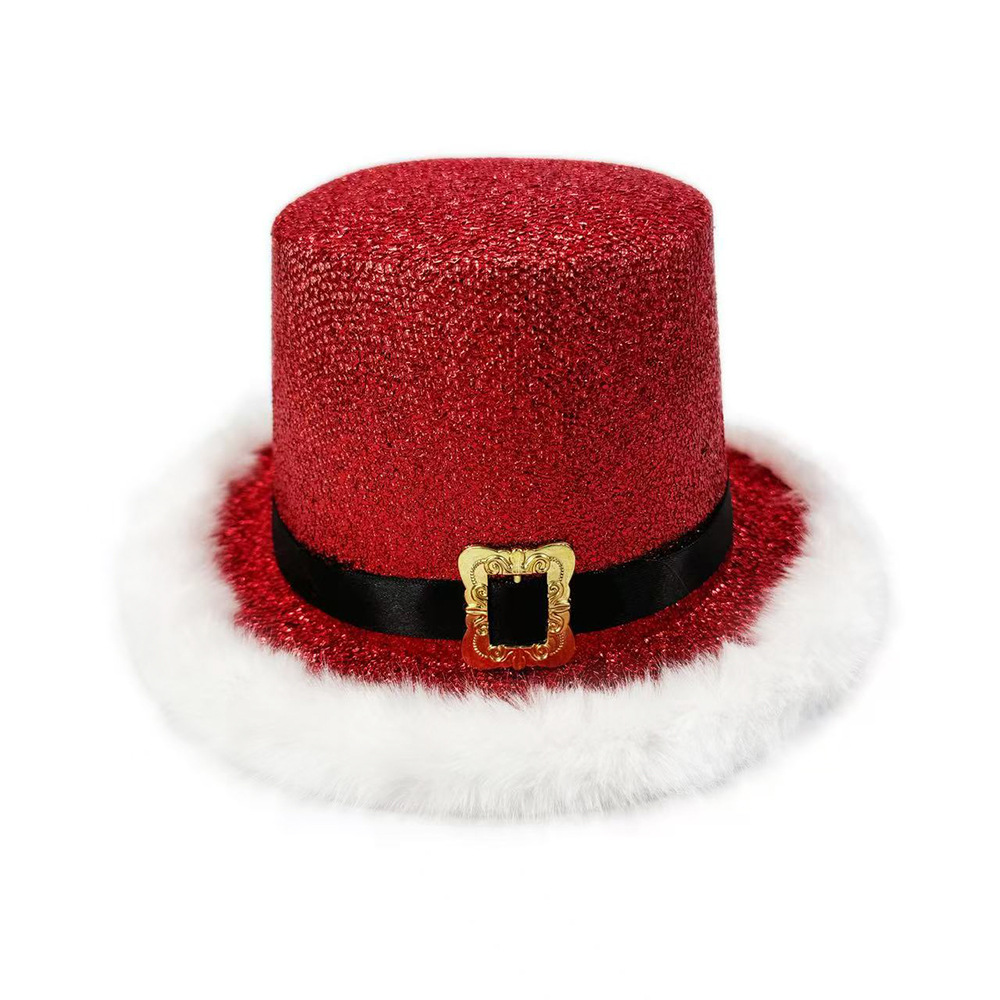 Santa Claus Cap  Shiny Glitter - Santa Hat Plush avaliação e preço