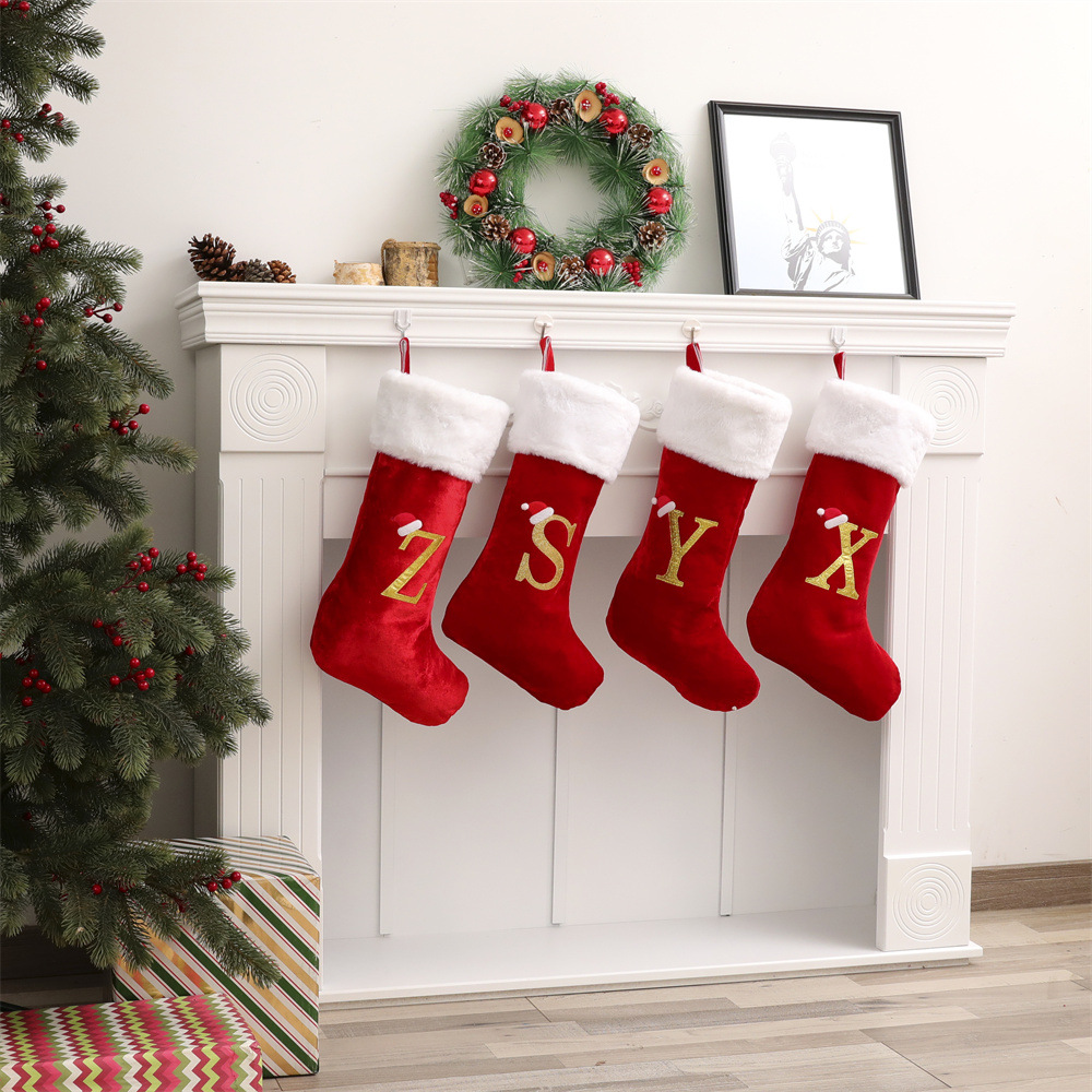 New Creative Alphabet Christma - Christmas Stocking Hanging avaliação e preço