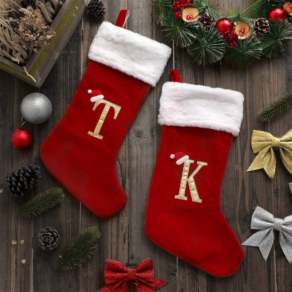 New Creative Alphabet Christma - Christmas Stocking Hanging avaliação e preço