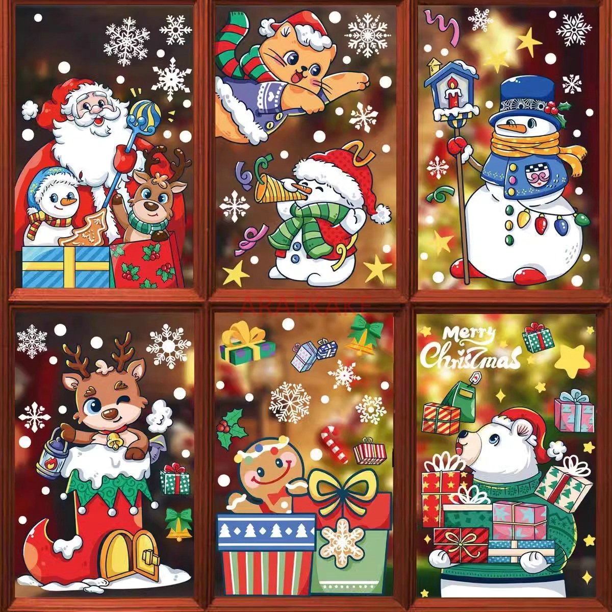 1set Snowman Static Window Sti - Snowflake Window Decal avaliação e preço