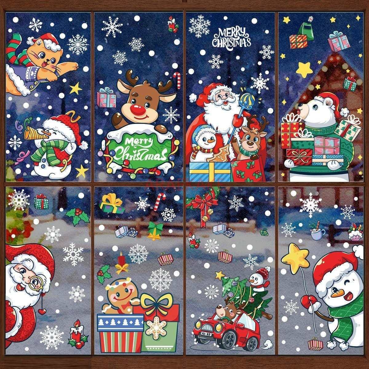 1set Snowman Static Window Sti - Snowflake Window Decal avaliação e preço