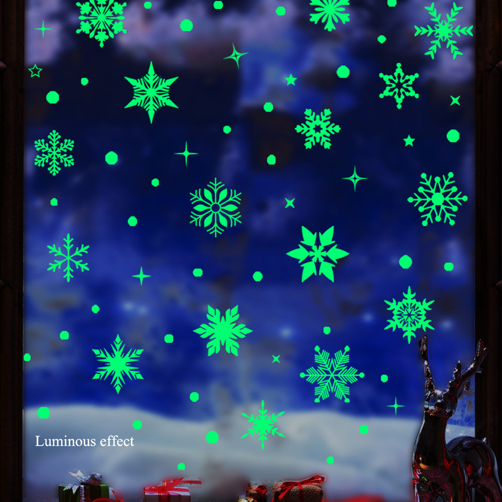 Colorful Luminous Snowflakes W - Snowflake Window Decal avaliação e preço