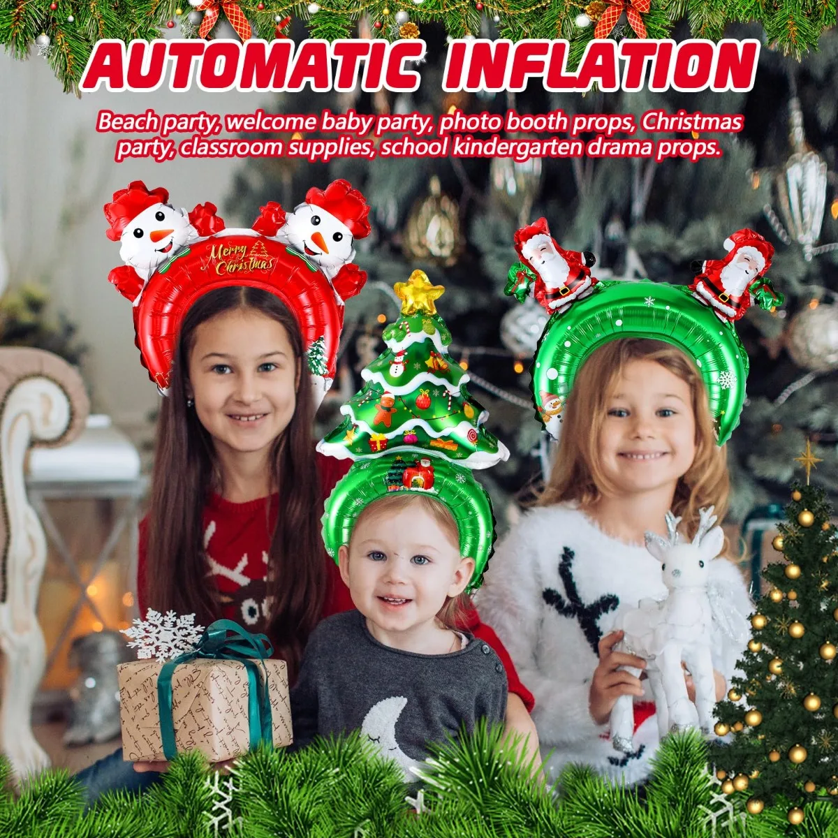 Christmas Inflatable Headbands - Reindeer Antlers Headband avaliação e preço