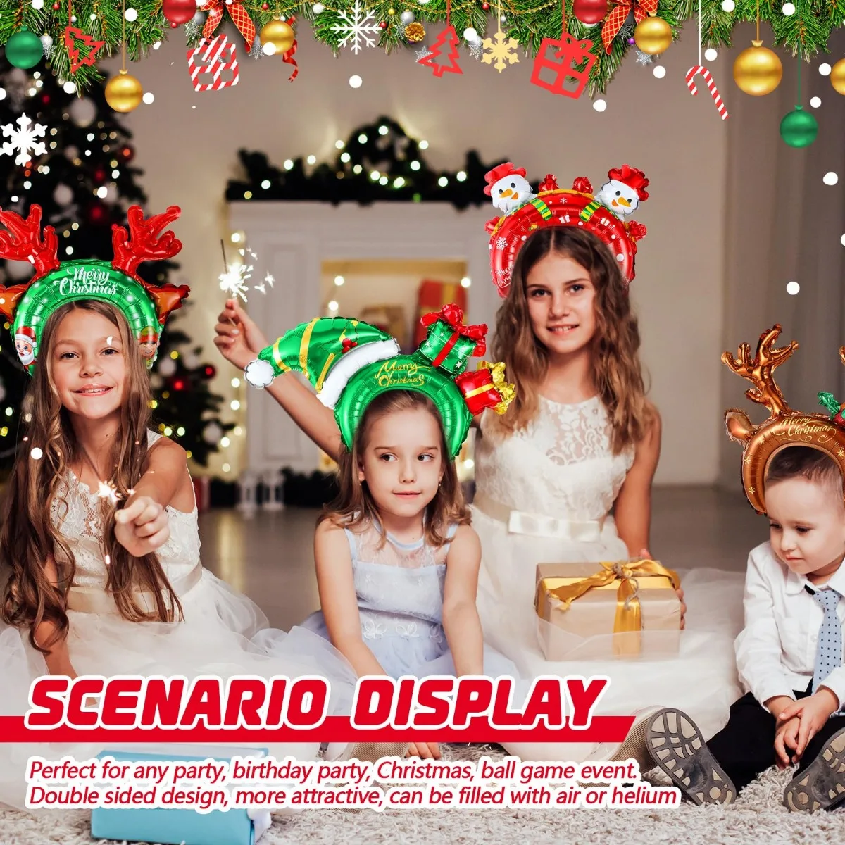 Christmas Inflatable Headbands - Reindeer Antlers Headband avaliação e preço