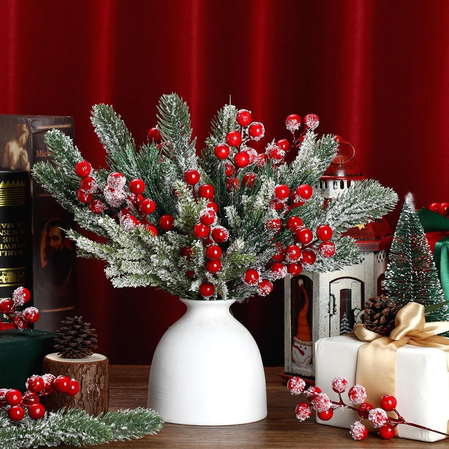 Artificial Snow White Pine Bra - Christmas Wreath Fake avaliação e preço
