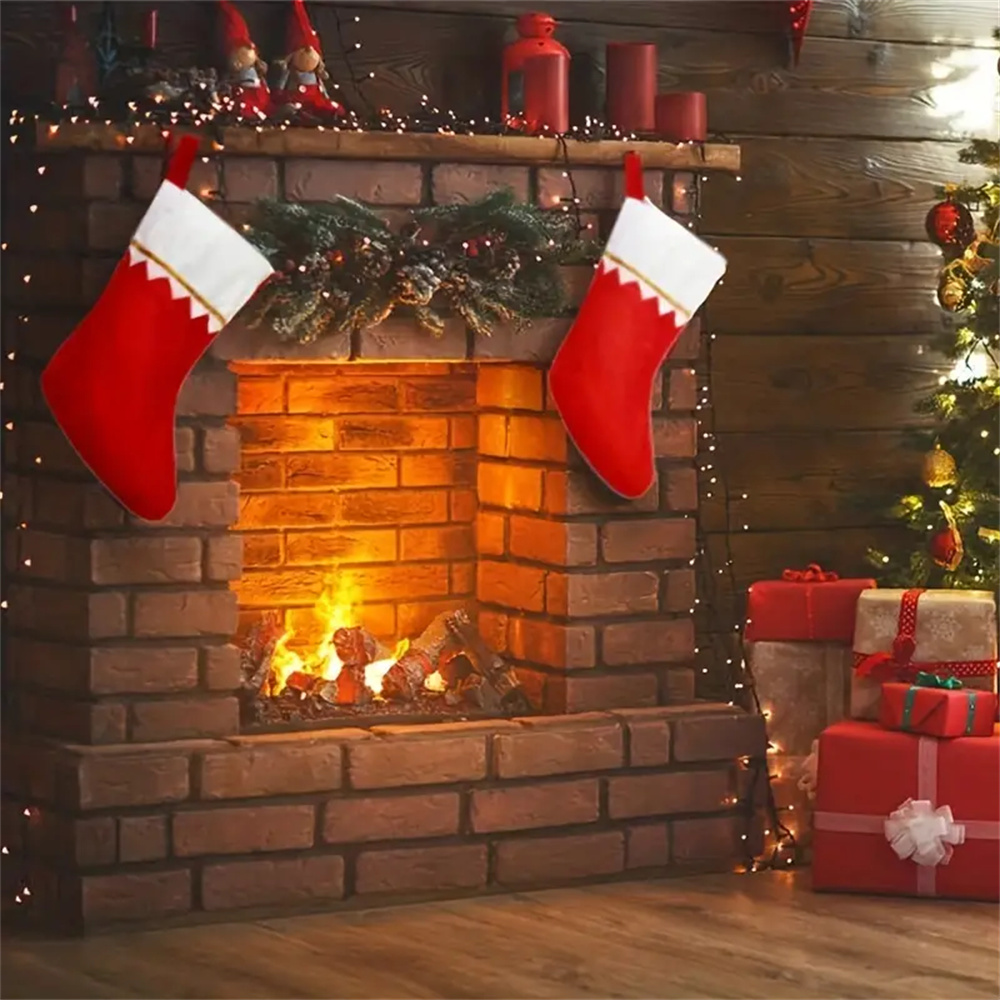 12pcs Red Felt Christmas Stock - Christmas Stocking Hanging avaliação e preço