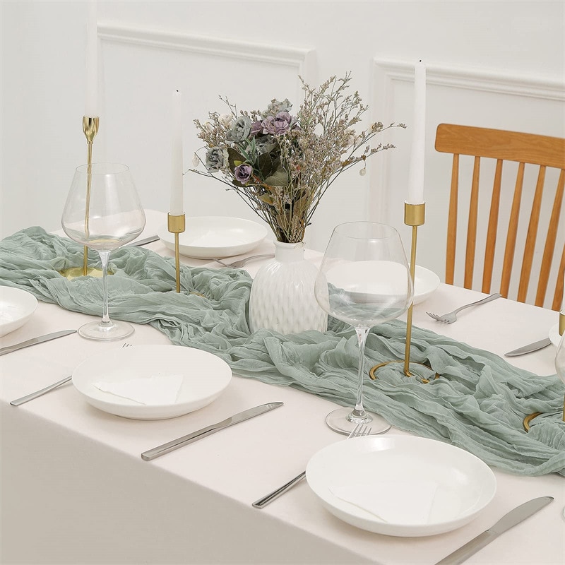 Semi-Sheer Gauze Wedding Party - Christmas Table Runner avaliação e preço