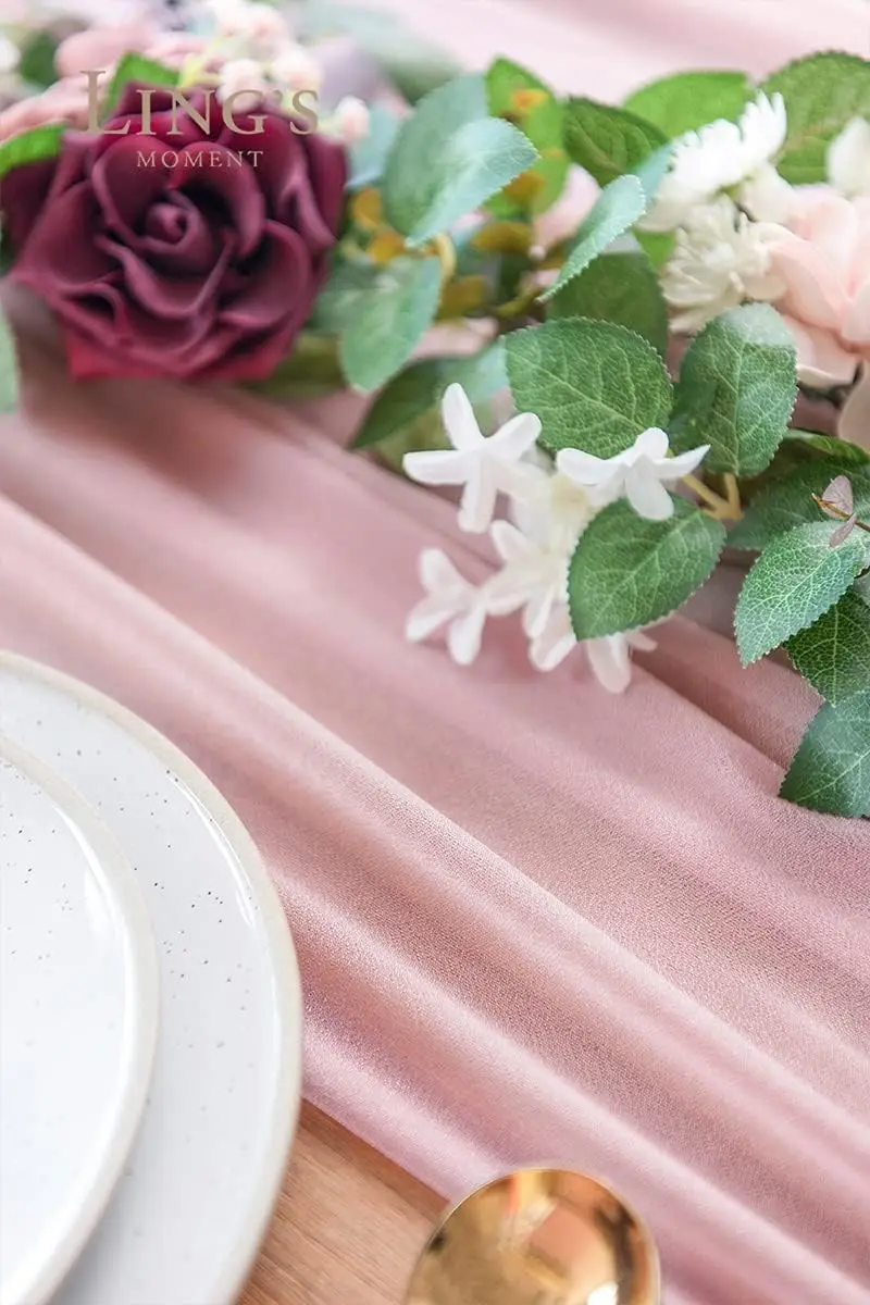 Chiffon White Table Runner Tab - Christmas Table Runner avaliação e preço