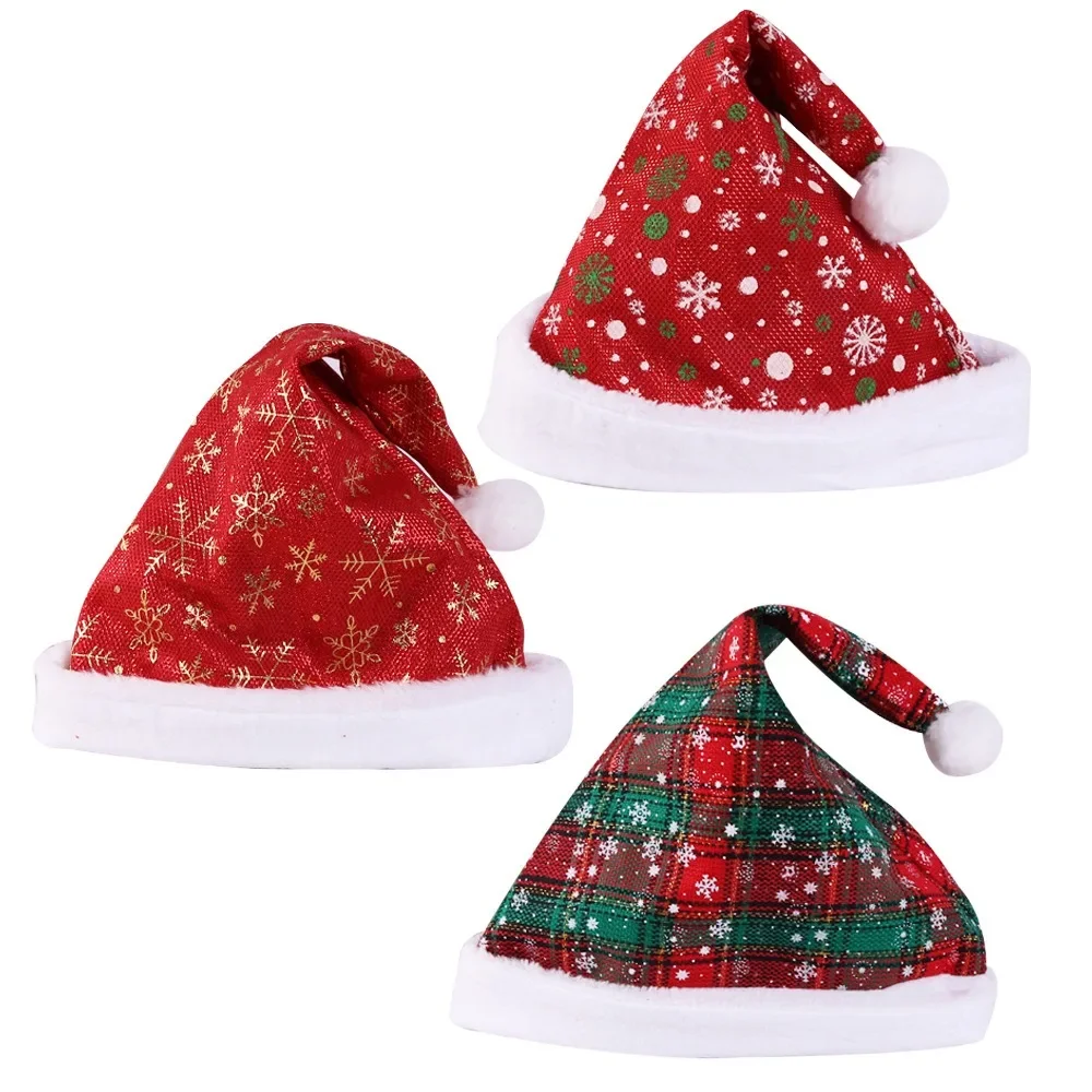 Thick Christmas Hat Red Checke - Santa Hat Plush avaliação e preço