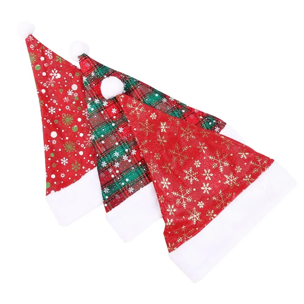 Thick Christmas Hat Red Checke - Santa Hat Plush avaliação e preço