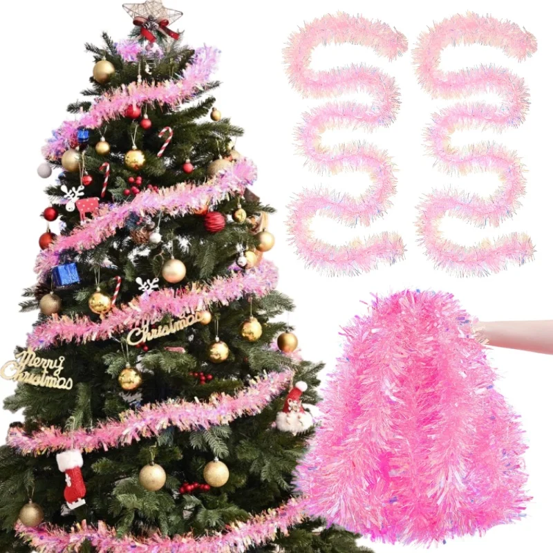 2M Pink Christmas Tinsel Garla - Tinsel Garland Decoration avaliação e preço