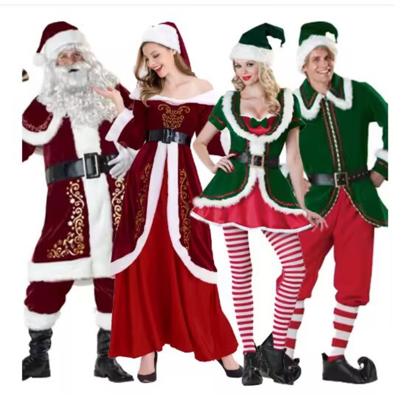 Santa Claus Costume Women Men  - Elf Costume Christmas avaliação e preço