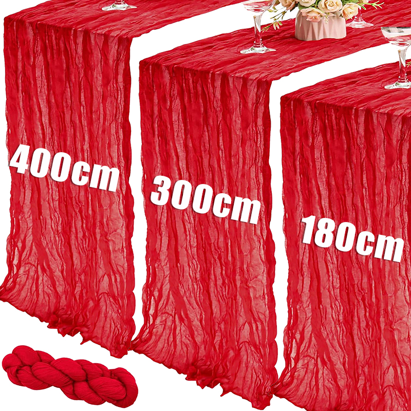 1.8/3/4M Long Red Table Runner - Christmas Table Runner avaliação e preço