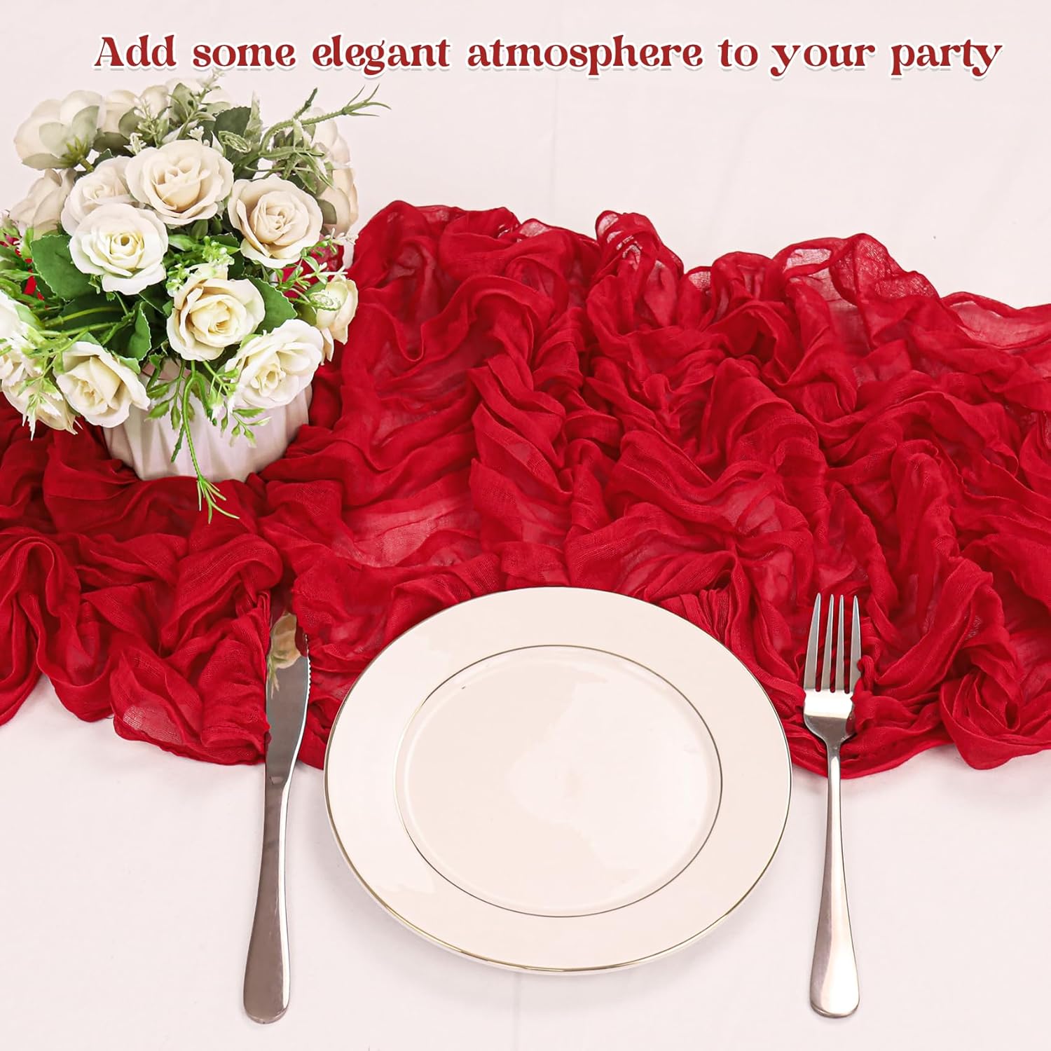 1.8/3/4M Long Red Table Runner - Christmas Table Runner avaliação e preço