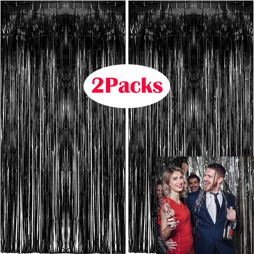 2Packs Black Metallic Tinsel F - Tinsel Garland Decoration avaliação e preço