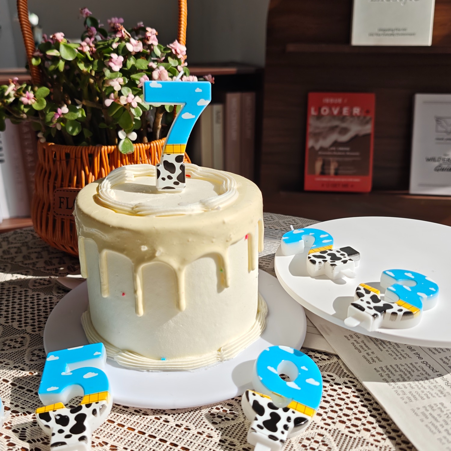 1PC,Number 1-9Blue Sky and Whi - Holiday Candle Set avaliação e preço