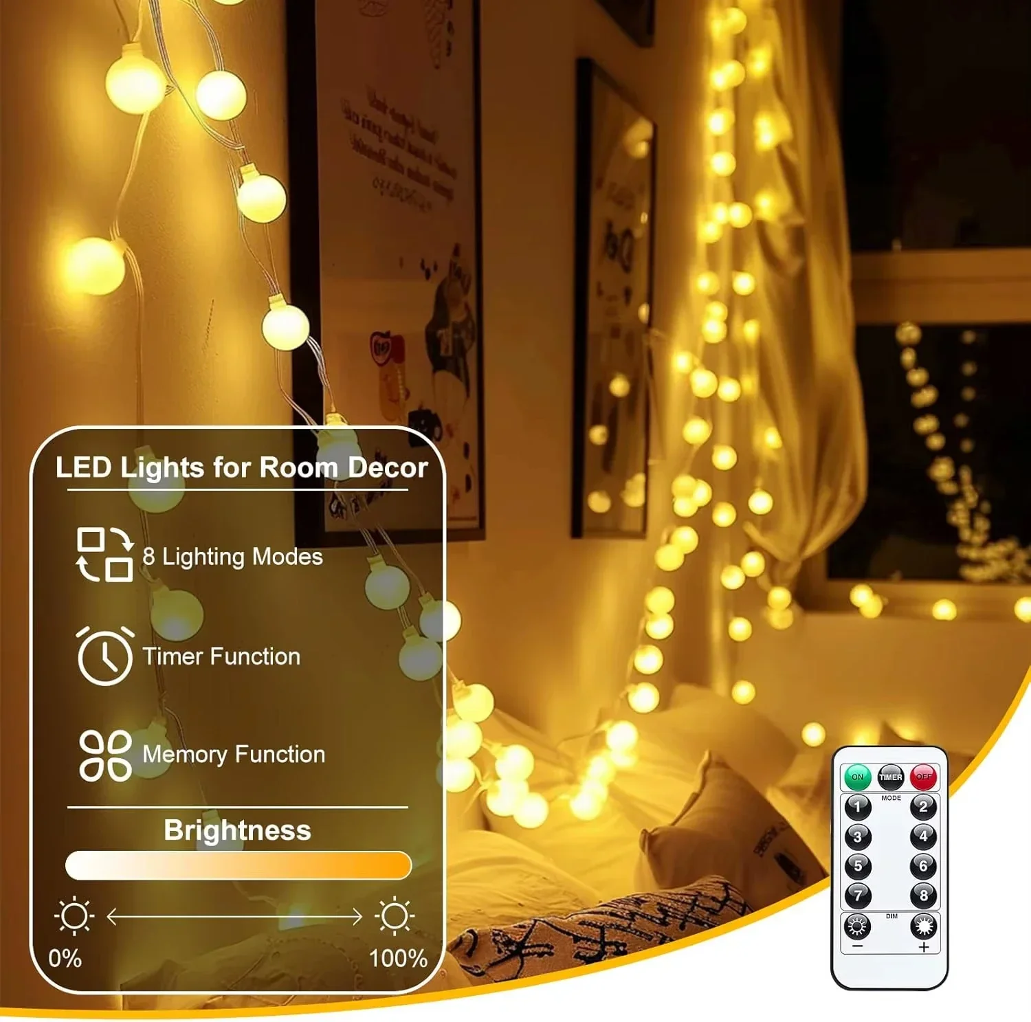 USB LED Ball String Lights 6M  - Led Fairy String Lights avaliação e preço